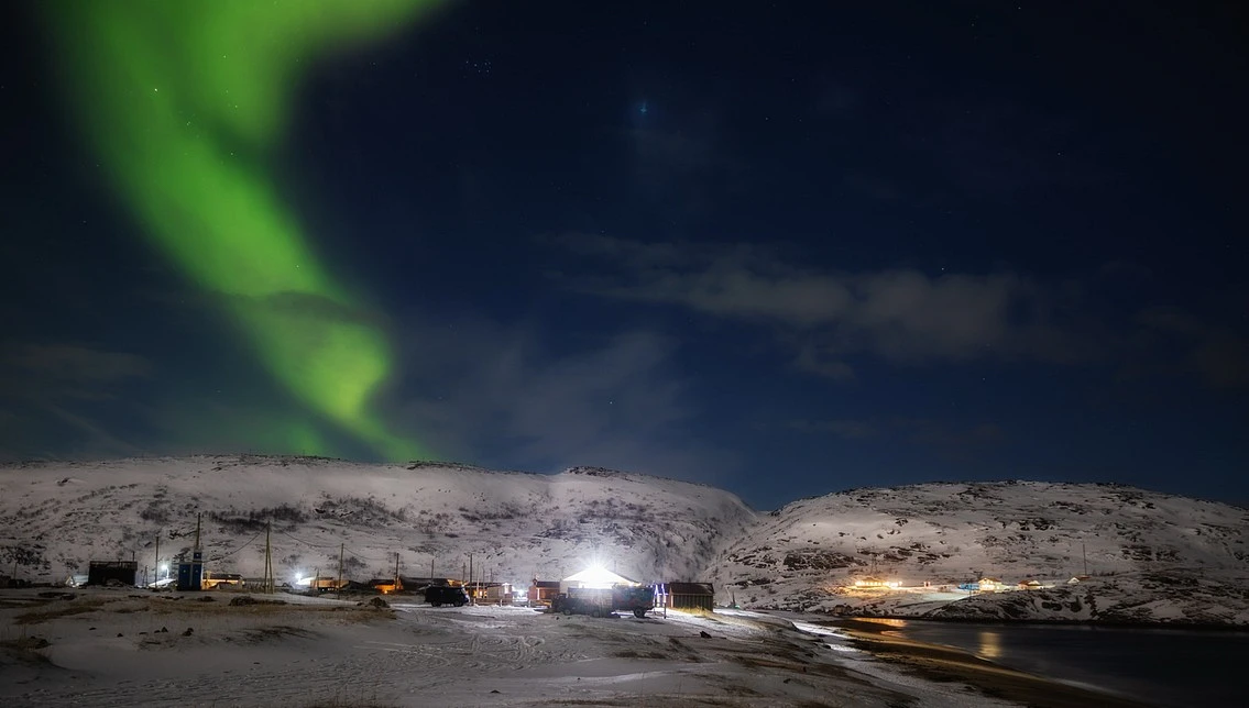 Северное сияние над Териберкой